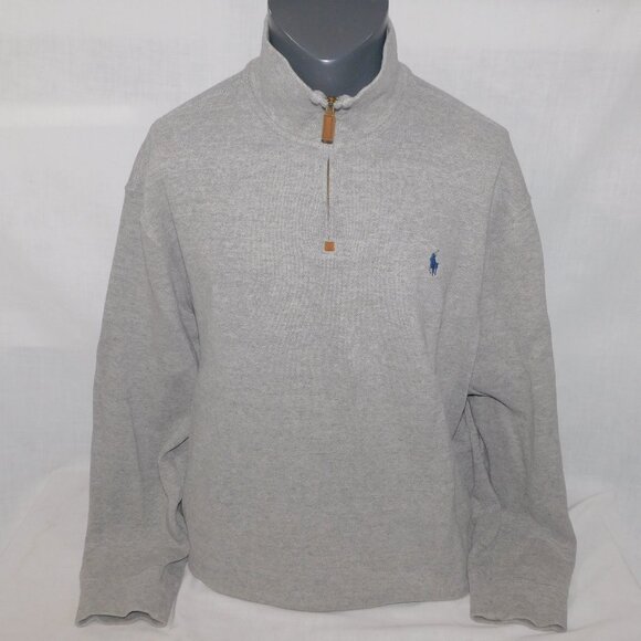 Polo Ralph Lauren Other - Polo Ralph Lauren Mens 2XL Gray  Luxury Cotton Knit Quarter Zip Pullover Jumper